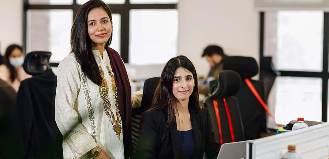 two women in office